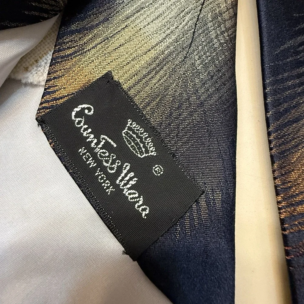Oak Hill Memphis Countess Wara New York Men's Neck Tie Logo Brown Blue